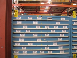 LISTA HEAVY DUTY 9-DRAWER PARTS CABINET W/ CONTENTS (W-50) LOADING & HANDLING FEE $25-